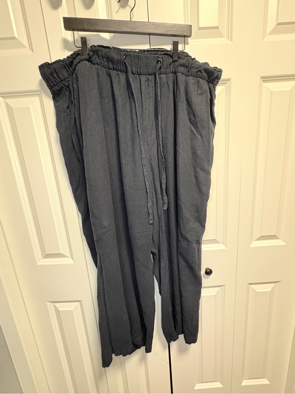 Ava & Viv Black Wide-Leg Drawstring Pants